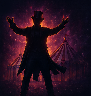 Comedy circus performers live on stage